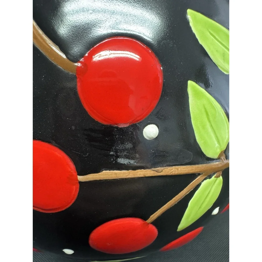 Sakura Mary Engelbreit Cherries Large Cookie Jar Canister Approx 9